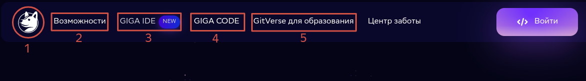 Кнопки перехода на страницу авторизации/регистрации